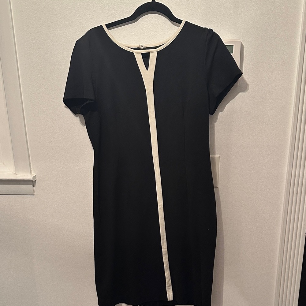 Talbots Elegant Black and White Dress Size 12. GUC